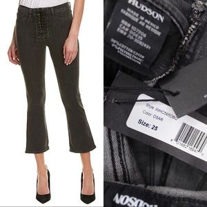 Hudson High-Rise Vintage Wash Lace-Up Flare Crop Boot 25